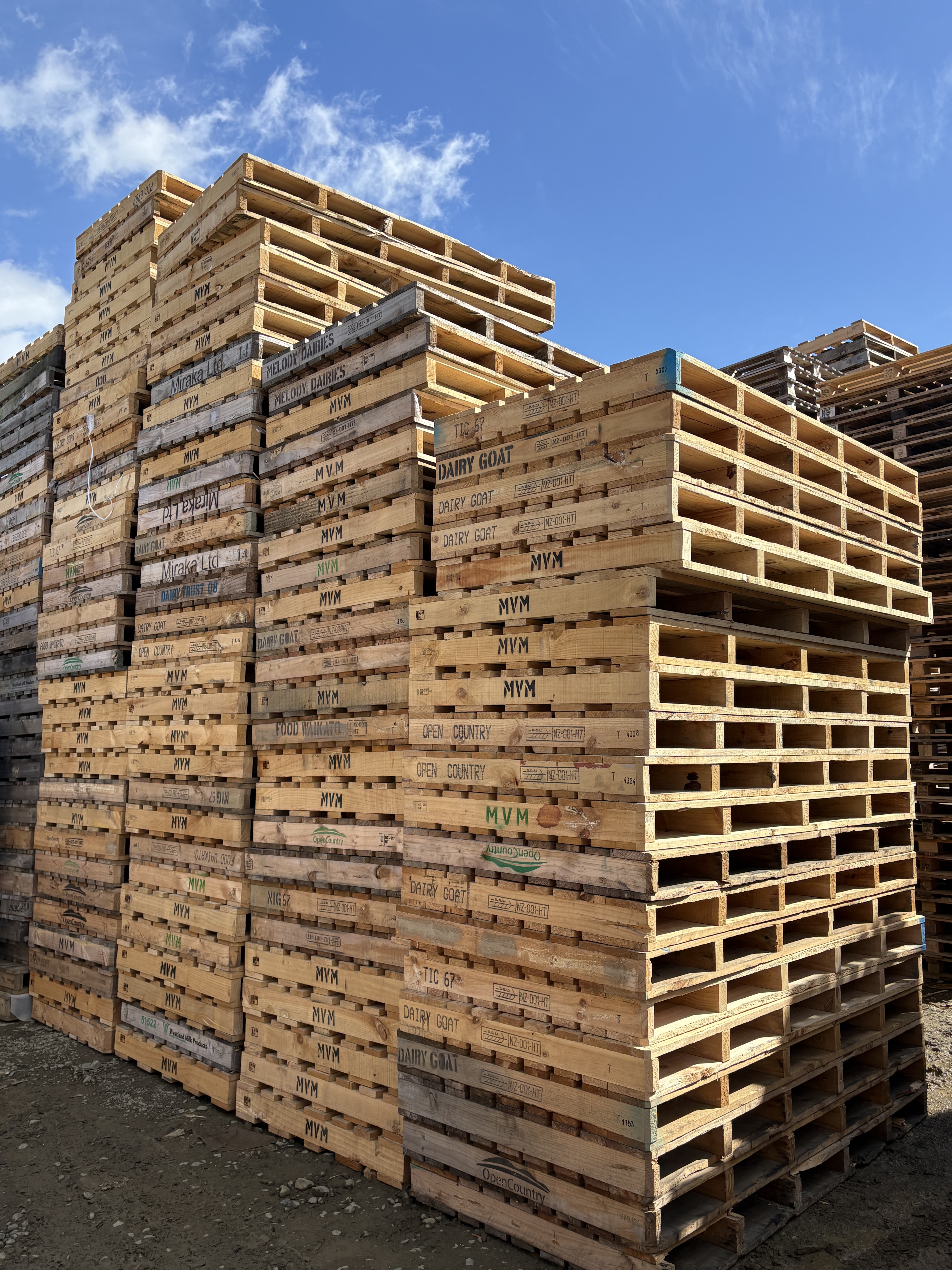 a photo of a stack of oversized pallets